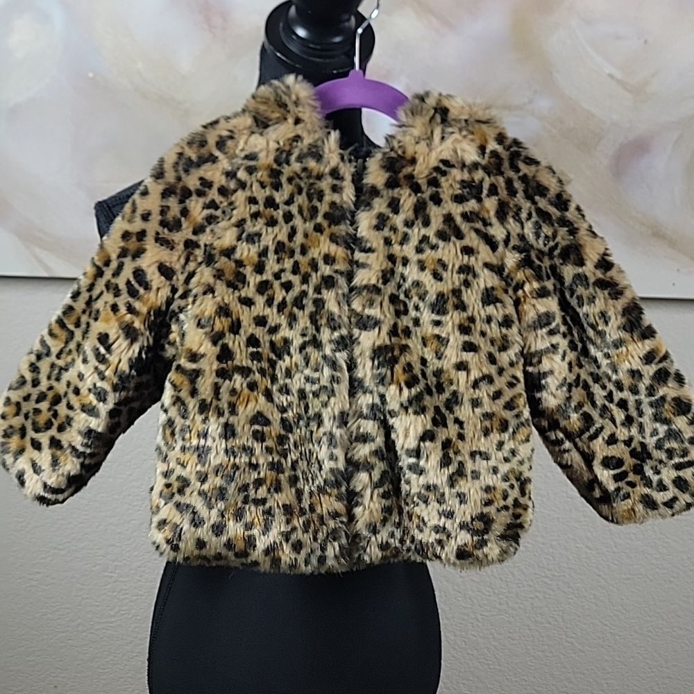 Baby Gap Cheetah Faur Fur Coat With Hood